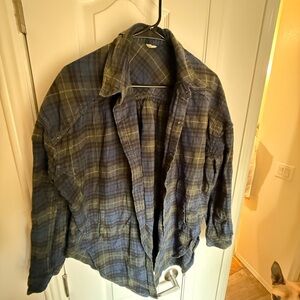 Free people high low flannel